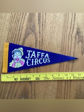 Vintage Jaffa Circus Felt Pennant - Blue